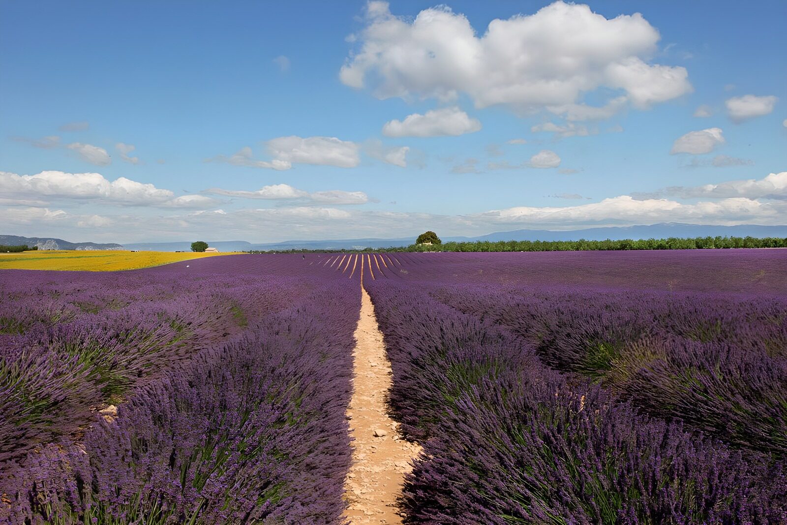 Lavendelfelder unter blauen Himmel