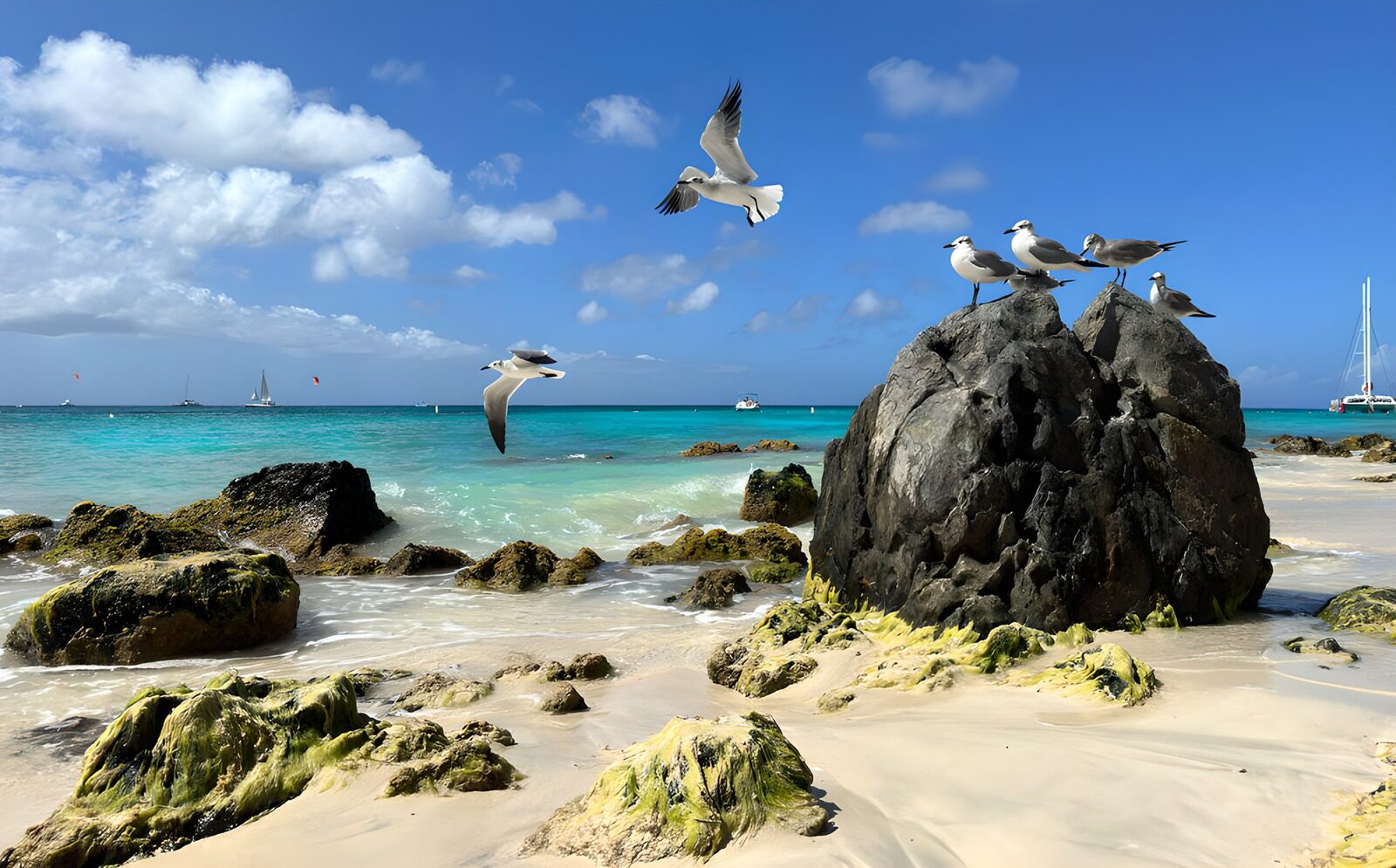 Ruhe am Strand mit Möwen