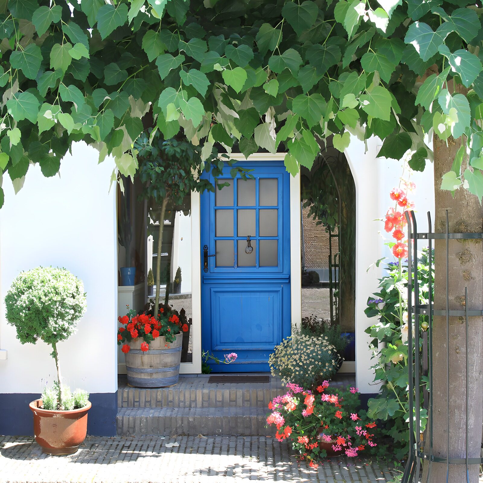 Blaue Tür im Sommergarten