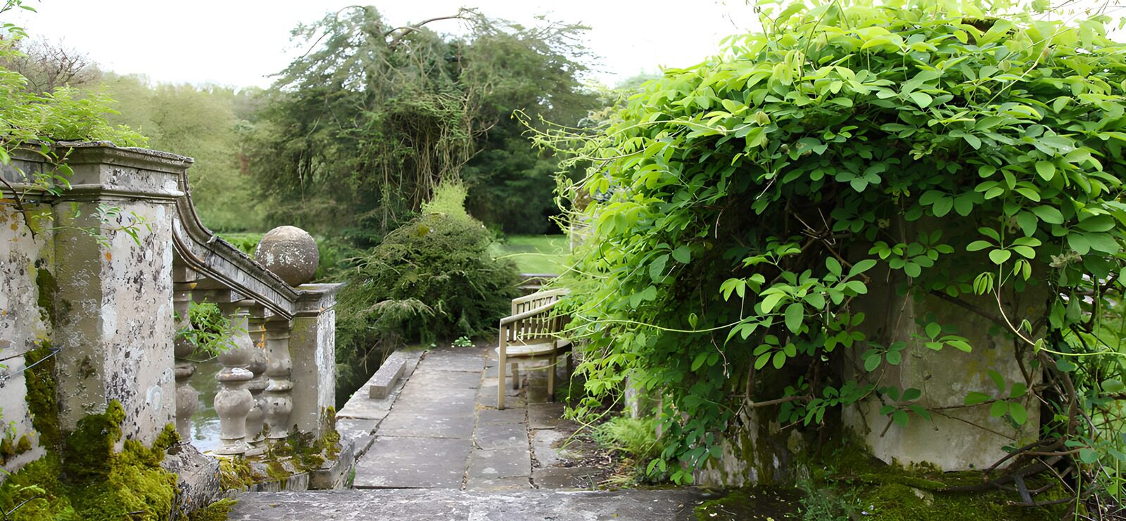Verlotterte Gartenlandschaft