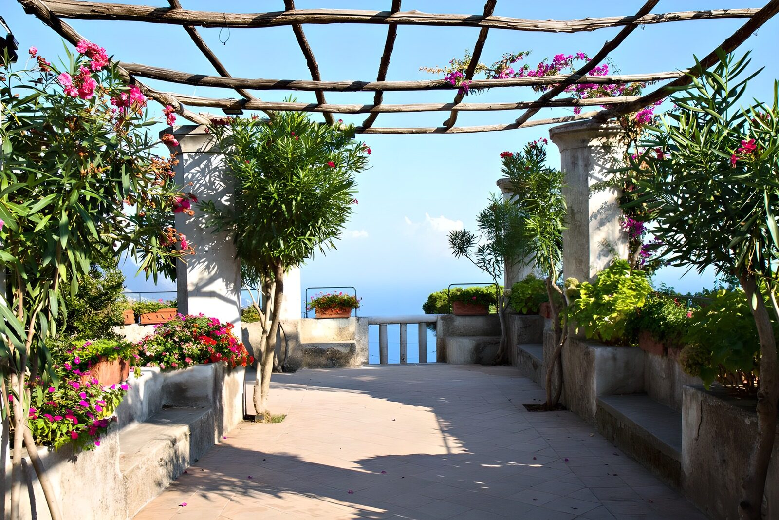 Blühender Ausblick auf das Meer