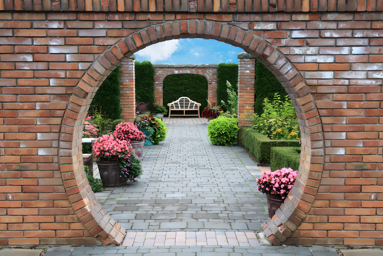 Schönes Gartenparadies in voller Blüte