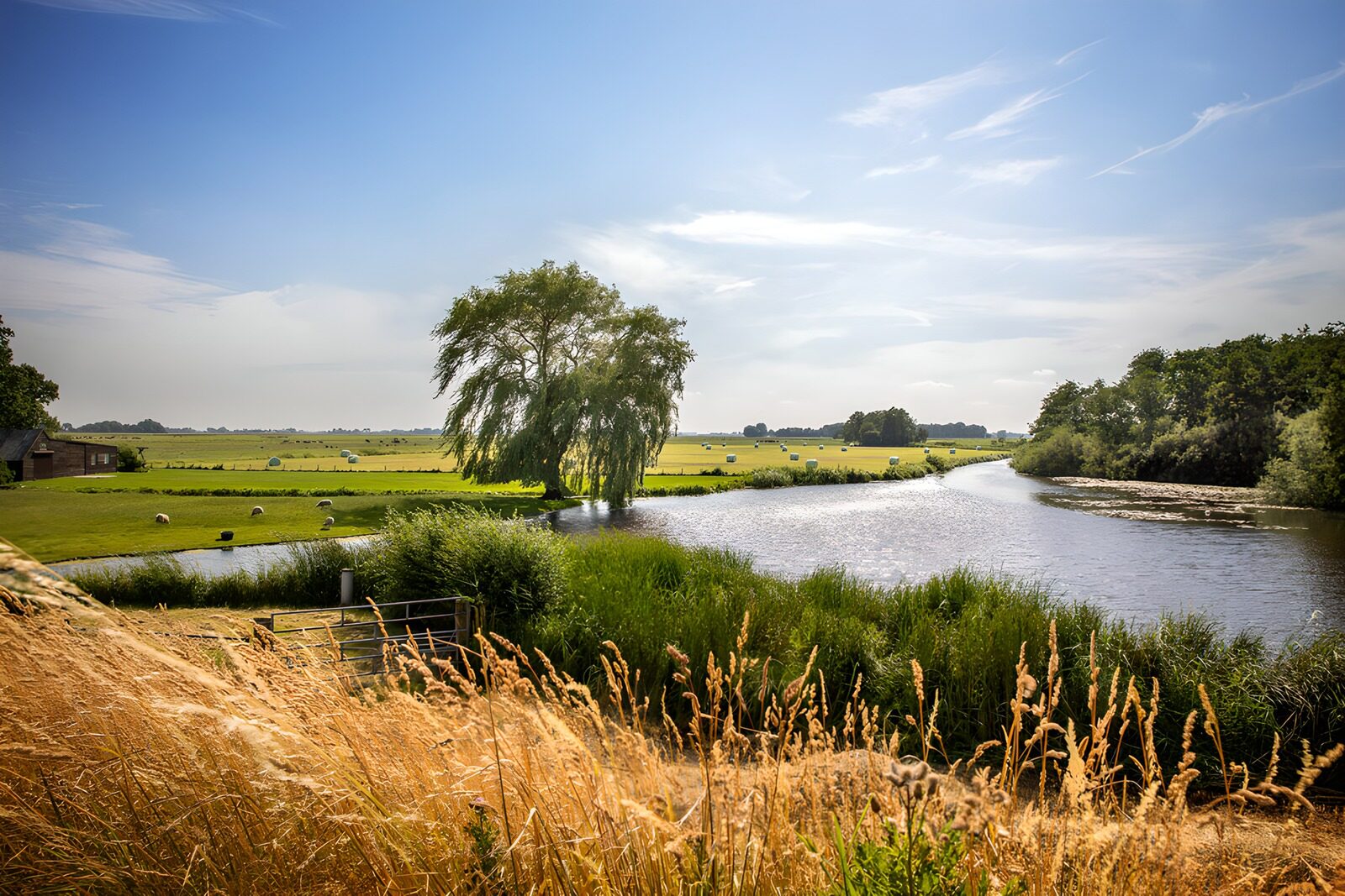 Idylle am Fluss im ländlichen Deutschland