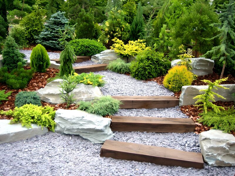 Gartenweg durch grüne Oase