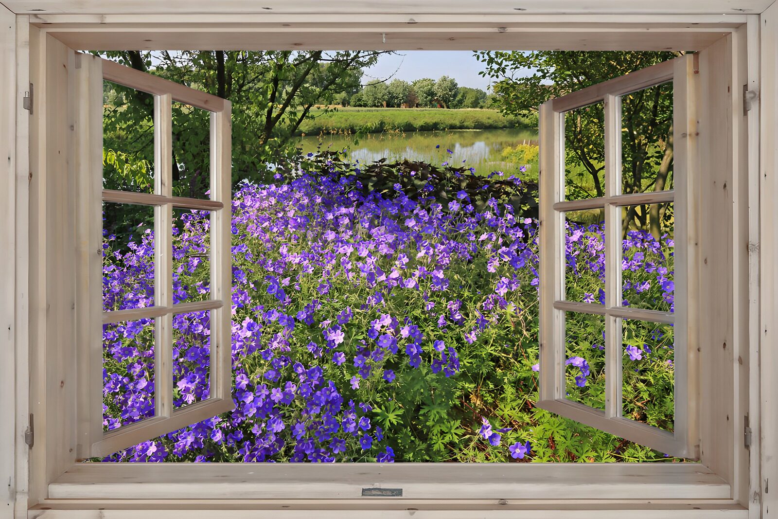 Blick auf blühende Blumen im Garten