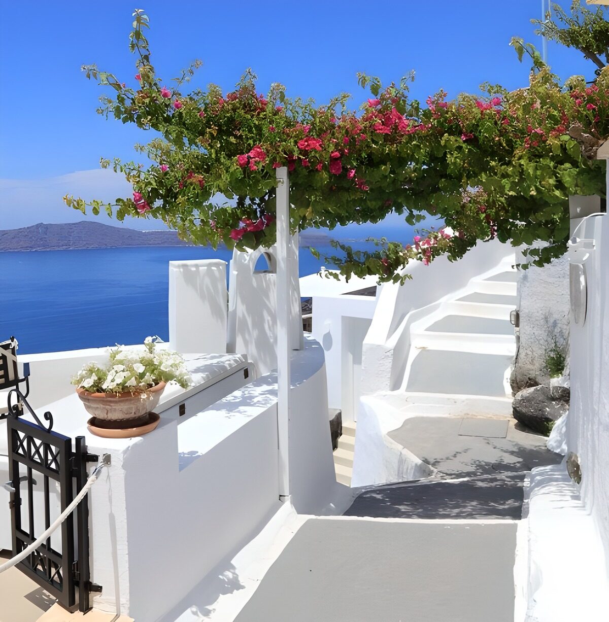 Romantischer Ausblick auf Santorin