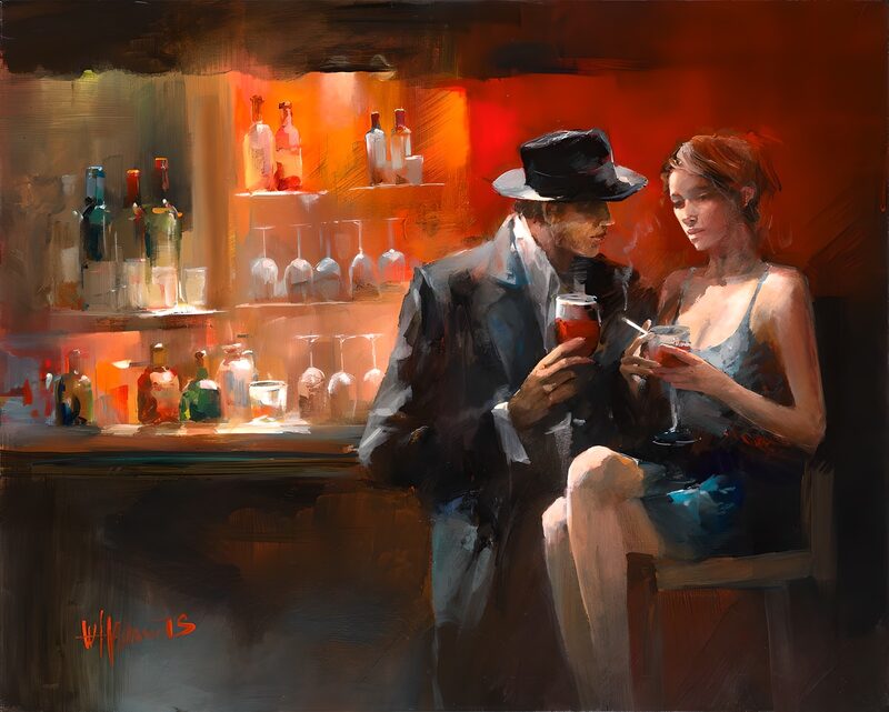 Romantische Abendstunden in der Bar