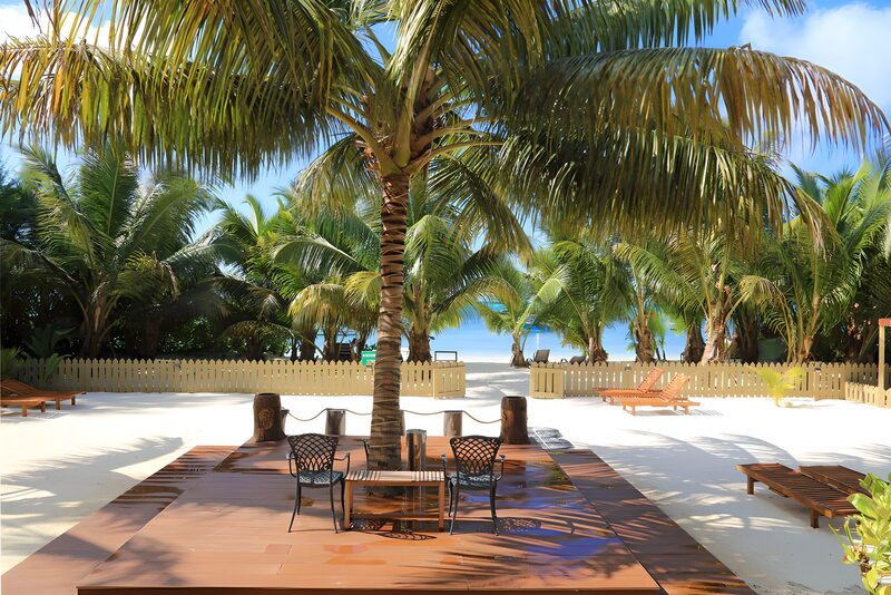 Paradiesischer Strand mit Palmen
