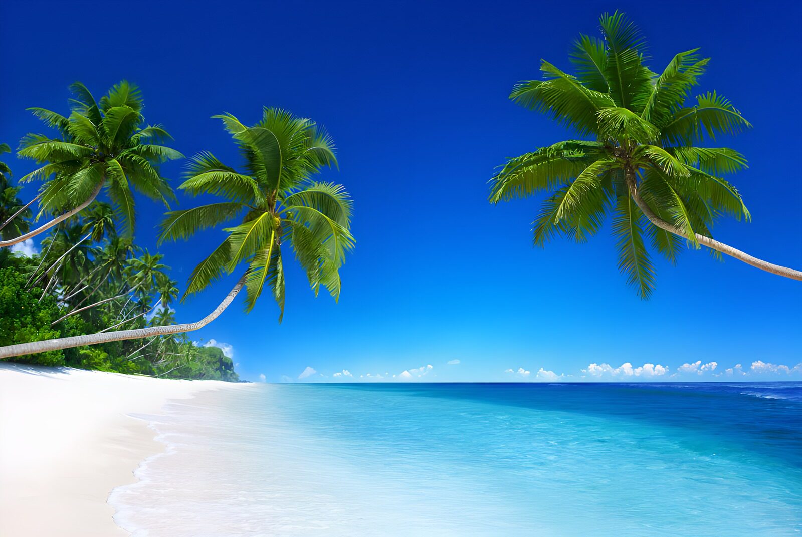Traumstrand unter blauem Himmel