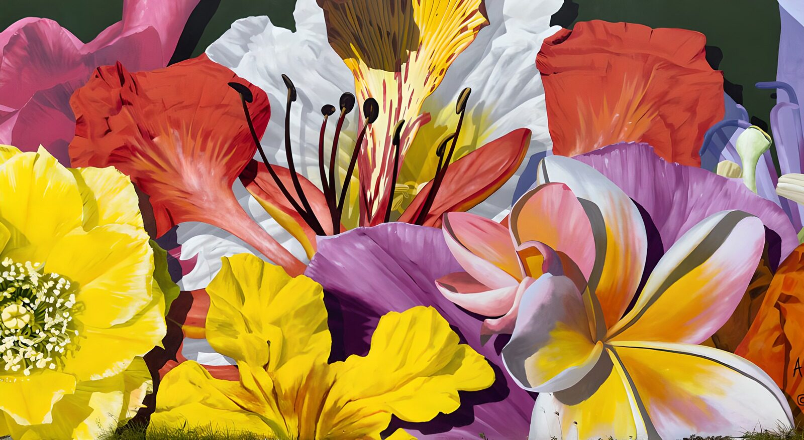 Bunte Blumenpracht in voller Blüte
