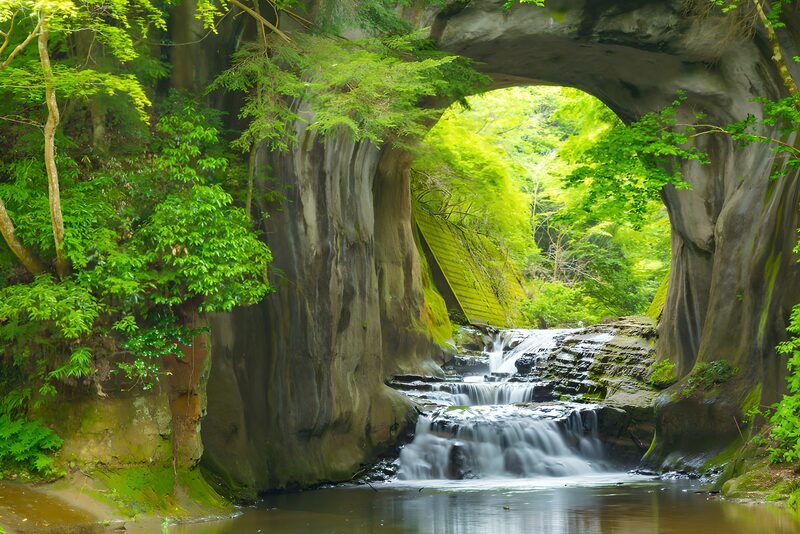 Magischer Wasserfall im Wald