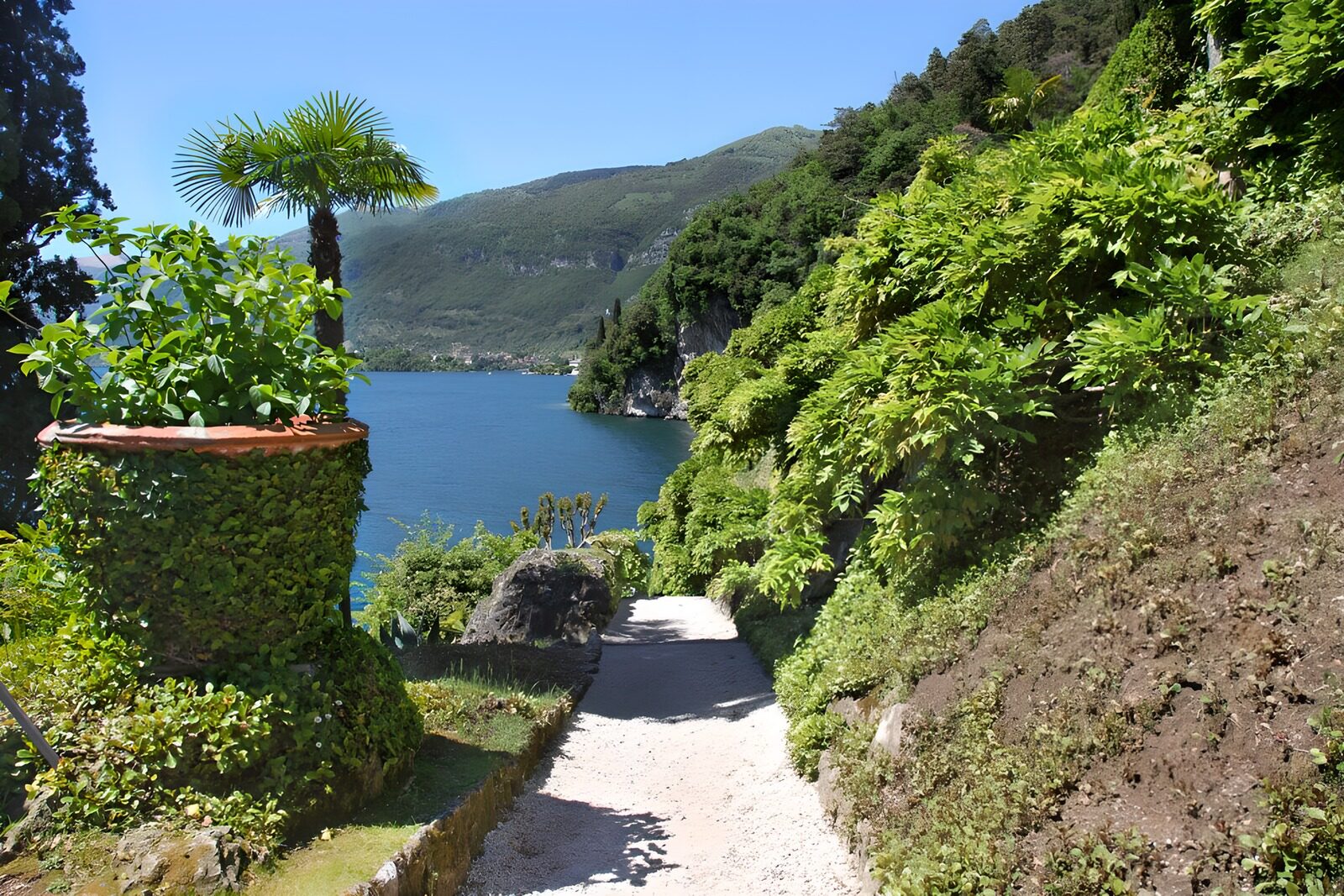 Paradiesischer Weg am See