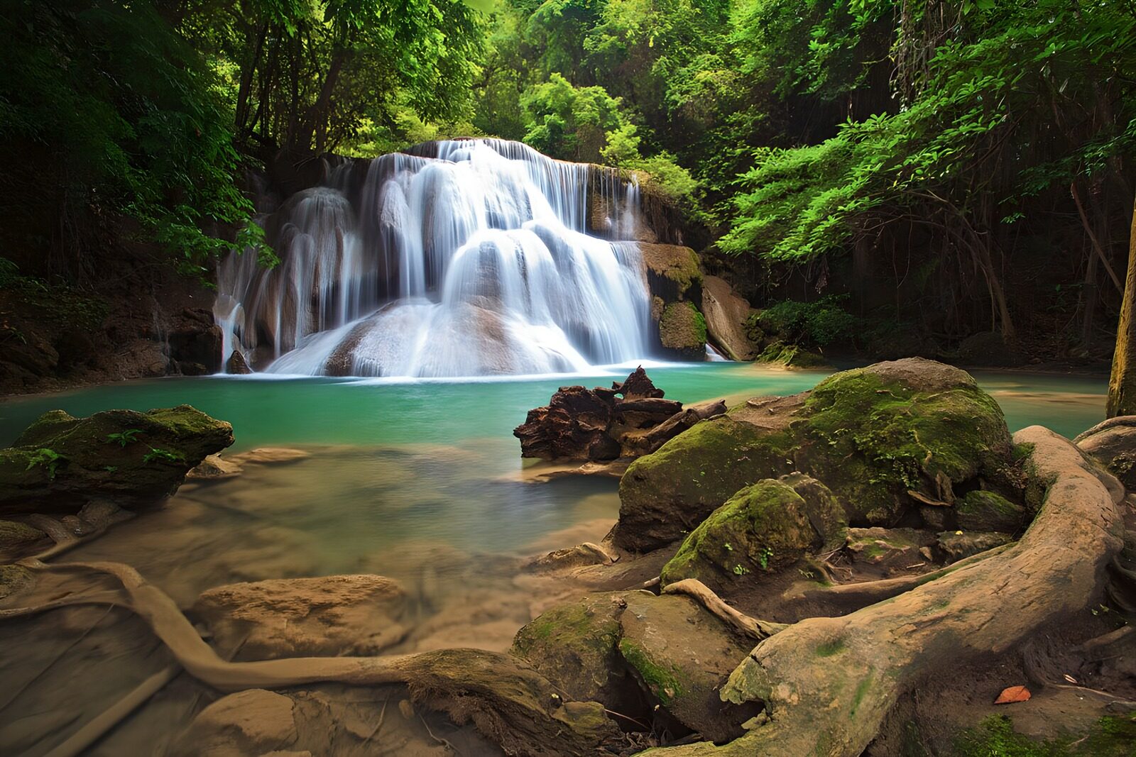 Wunderschöner Wasserfall im Dschungel