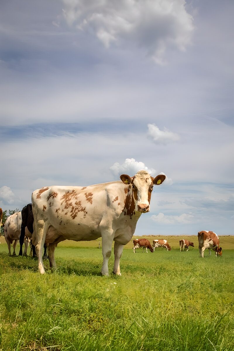 Kühe auf der Weide im Sommer