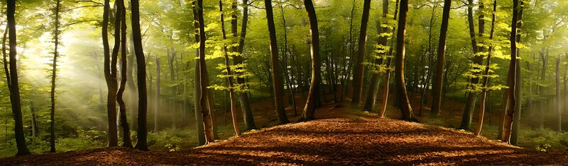 Mystischer Wald im Morgenlicht