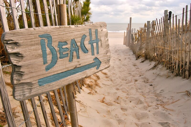 Wegweiser zum Strand