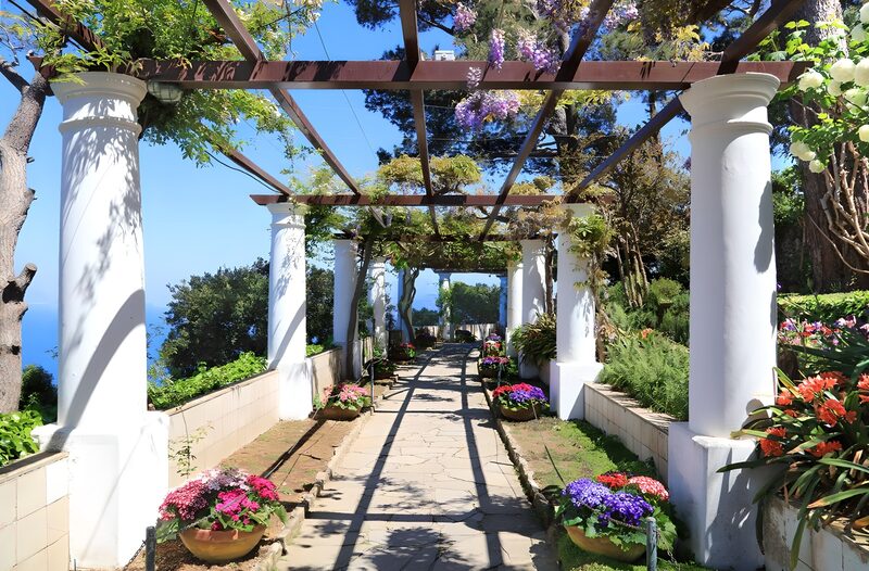 Blumenweg unter der Pergola