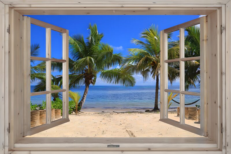 Aussicht auf den tropischen Strand