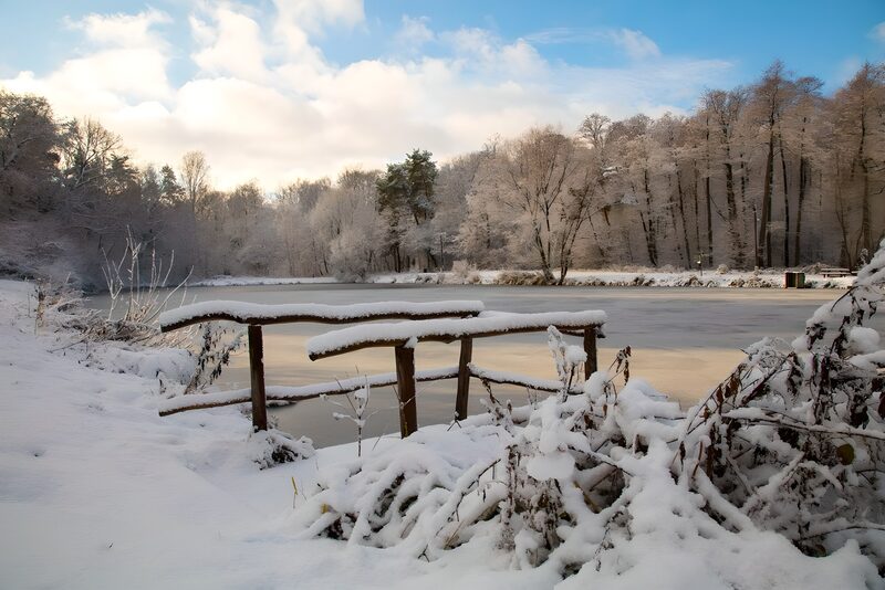 Winterliche Landschaft am See