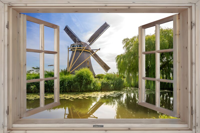 Aussicht auf eine Windmühle