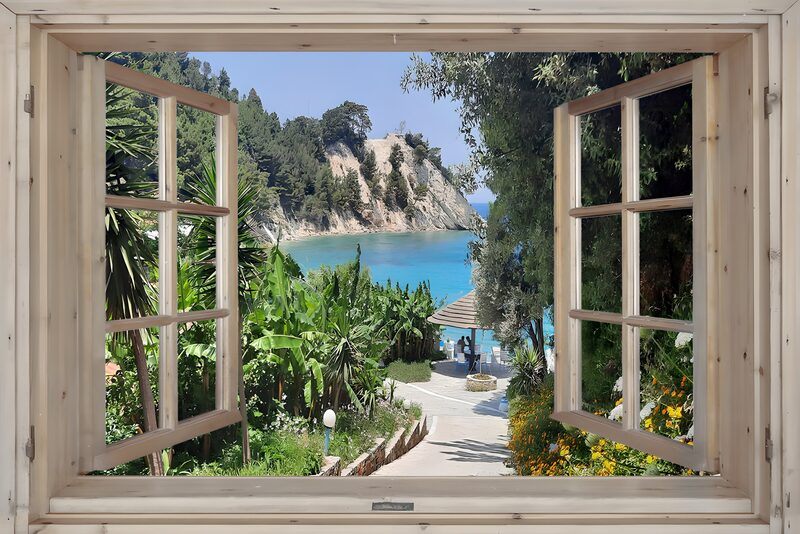 Blick aus dem Fenster zum Meer